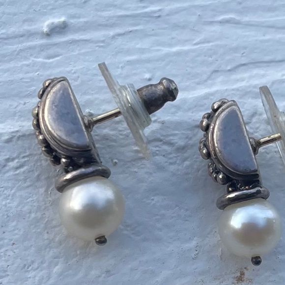 Michael Dawkins SS/Pearl Earrings - Picture 1 of 3